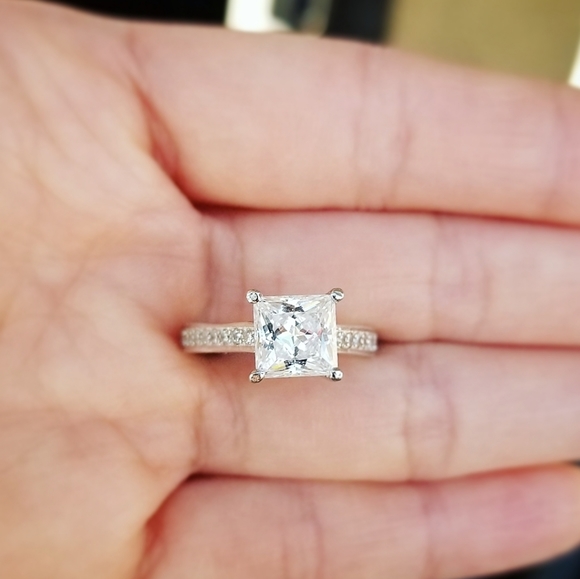 💎NEW💎 SOLID 925 SS SIMULATED DIAMOND RING - Picture 6 of 8